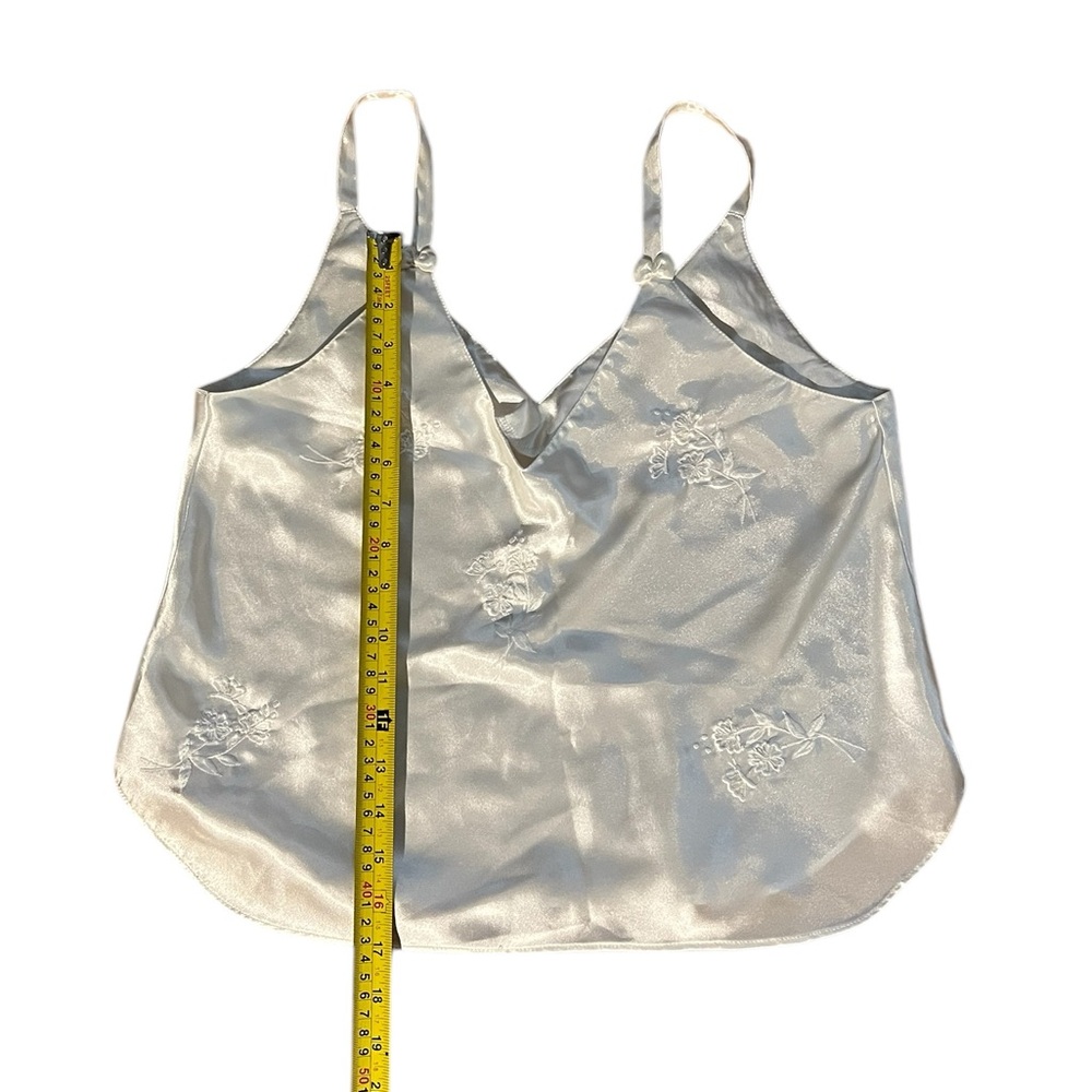White Satin Camisole and Shorts Pajama Set - Picture 7 of 9